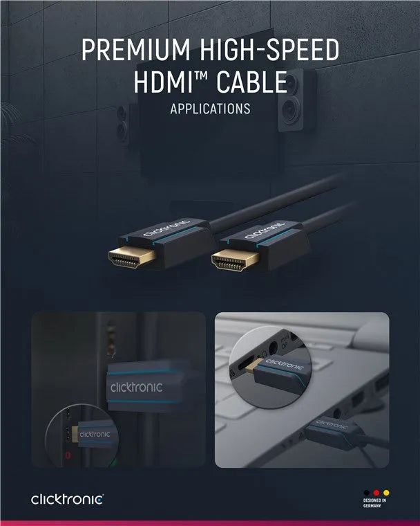 Clicktronic Premium High Speed HDMI™ kabelis su Ethernet