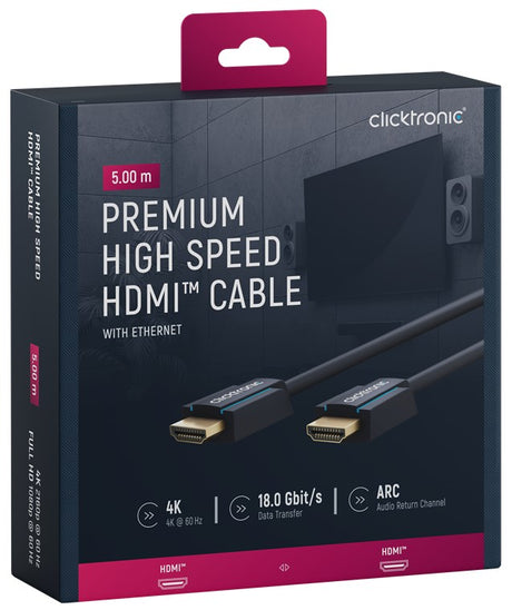 Clicktronic Premium High Speed HDMI™ kabelis su Ethernet palaikymu (0.5-20m)