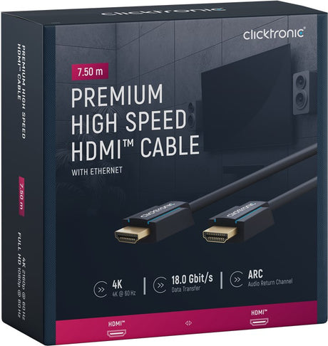 Clicktronic Premium High Speed HDMI™ kabelis su Ethernet palaikymu (0.5-20m)