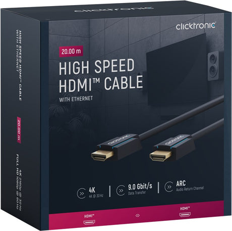 Clicktronic Premium High Speed HDMI™ kabelis su Ethernet palaikymu (0.5-20m)