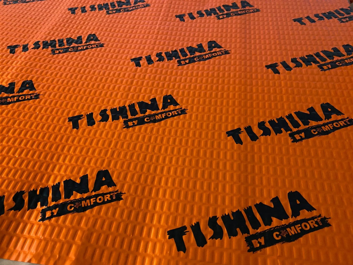 Comfort Mat BRONZE, 2mm vibro izoliacija (0.5x0.7m) - Oranžinis paviršius su reljefiniu raštu
