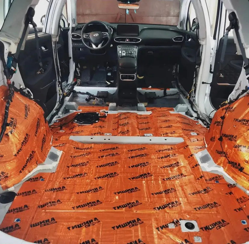 Comfort Mat BRONZE, 4mm vibro izoliacija (0.5x0.7m) - Oranžiniai kilimėliai su juodu užrašu