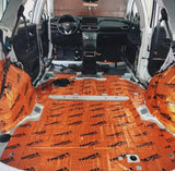 Comfort Mat BRONZE, 4mm vibro izoliacija (0.5x0.7m) - Oranžiniai kilimėliai su juodu užrašu