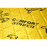 Comfort Mat SPIDER, 3.5mm vibro izoliacija (0.5x0.7m) - Geltonas paviršius su juodu logotipu ir raštais