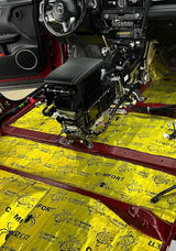 Comfort Mat SPIDER, 3.5mm vibro izoliacija (0.5x0.7m) - Automobilio salono grindys su geltona vibracijos izoliacija