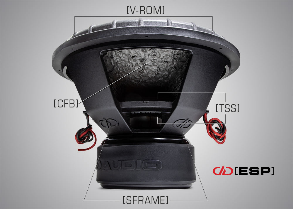 DD Audio 9918B ESP D2 - detalus vaizdas su laidais ir žymomis