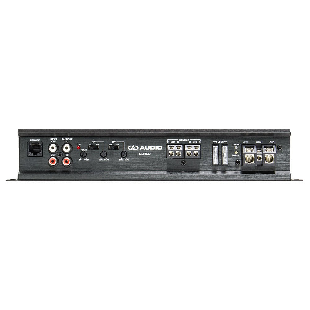 DD Audio C2.100 - Maitinimo ir signalų jungtys su saugikliais