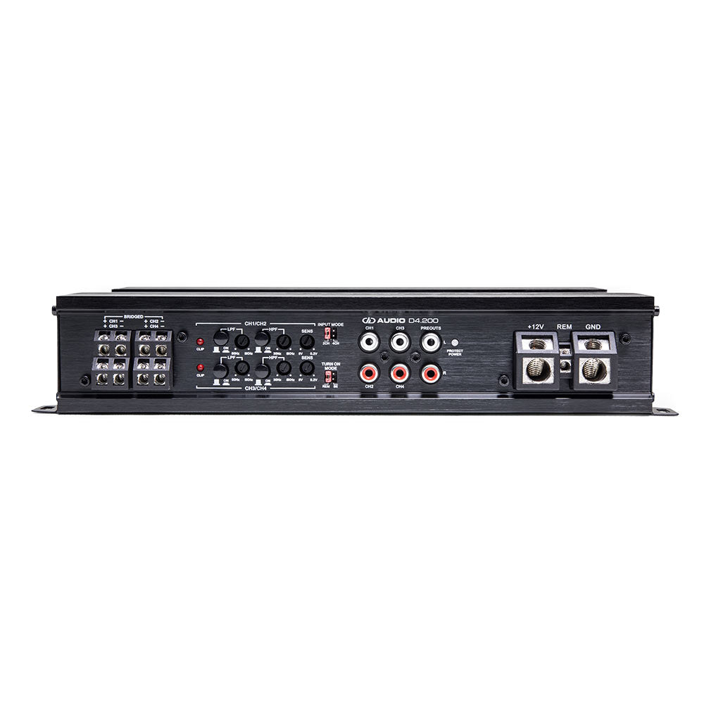 DD Audio D4.200 - Galinė panelė su jungtimis ir valdikliais