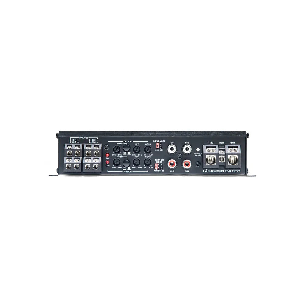 DD Audio D4.800 - Galinė panelė su jungtimis ir valdikliais