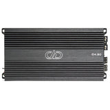 DD Audio D4.90 - šoninis vaizdas su jungtimis ir modeliu