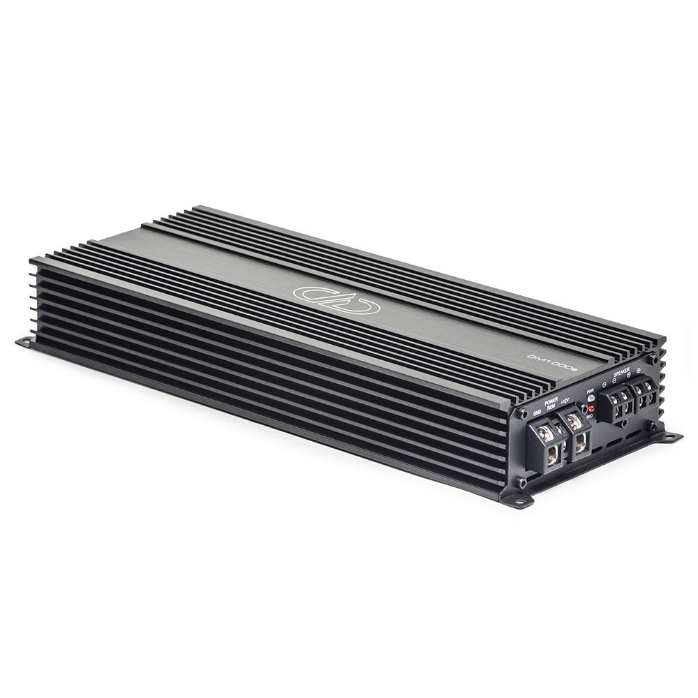 DD Audio DM1000a - galinė panelė su jungtimis ir logotipu