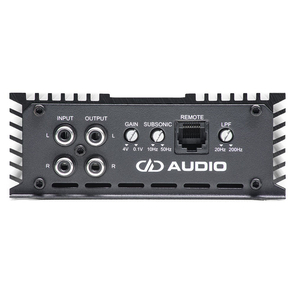 DD Audio DM1000a - Galinė panelė su jungtimis ir valdikliais
