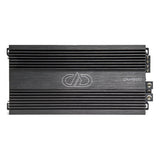 DD Audio DM1500 - šoninis vaizdas su jungtimis ir logotipu