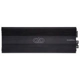 DD Audio DM2500a - šoninis vaizdas su jungtimis ir logotipu
