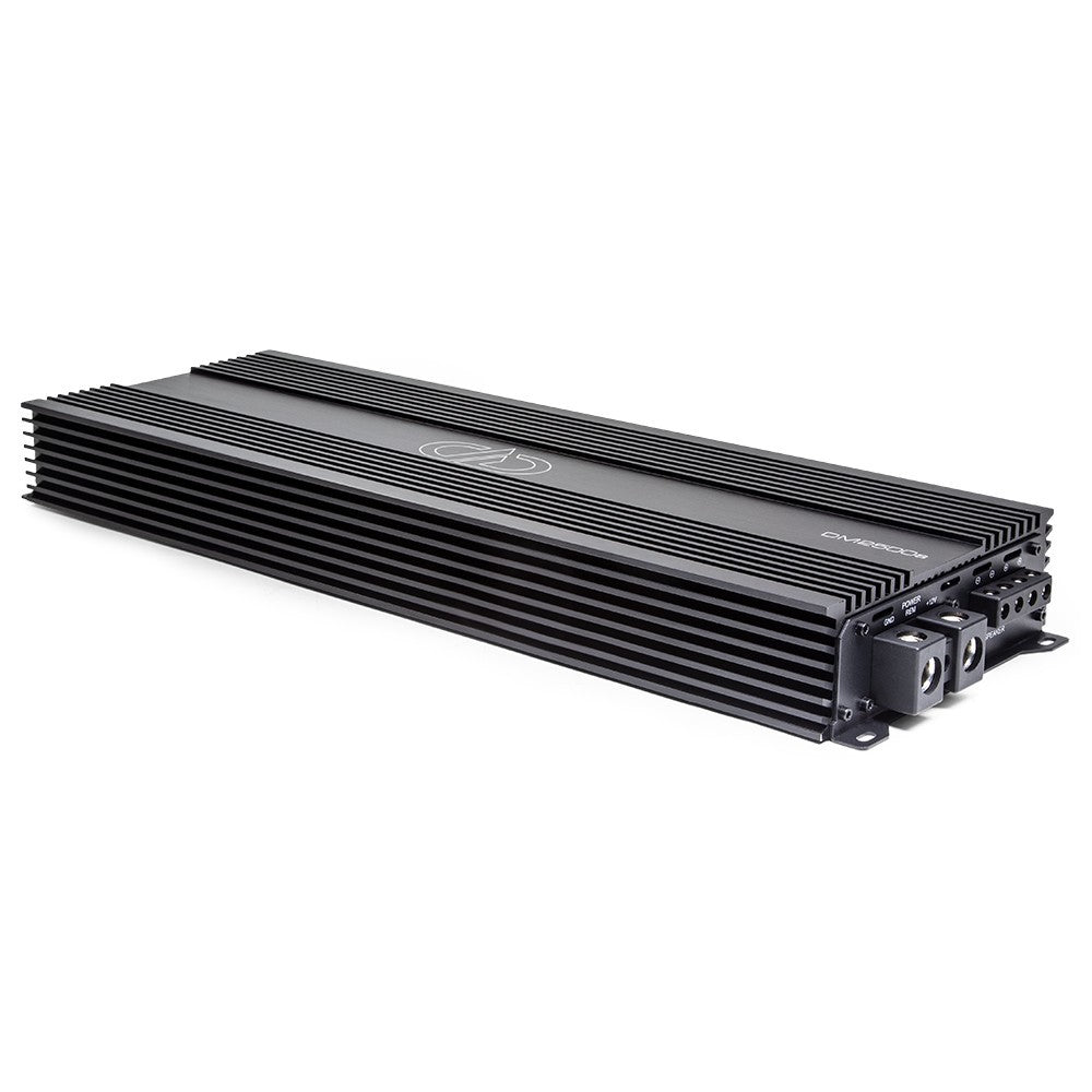 DD Audio DM2500a - galinė panelė su jungtimis ir logotipu