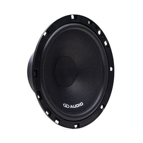 DD Audio E-C6.5b - garsiakalbio šoninis vaizdas su logotipu