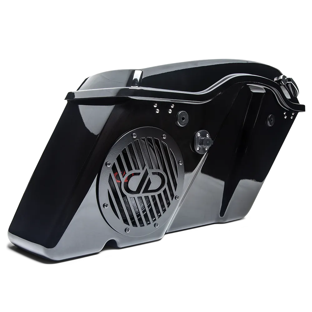 DD Audio HD8-SBK, 8" garsiakalbių montavimo rinkinys Harley-Davidson šoniniams krepšiams - Šoninis vaizdas su garsiakalbiu