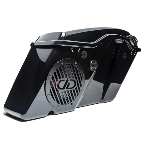 DD Audio HD8-SBK, 8" garsiakalbių montavimo rinkinys Harley-Davidson šoniniams krepšiams - Šoninis vaizdas su garsiakalbiu
