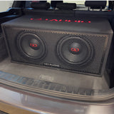 DD Audio LE-212.2 - 1Ohm - Dvi garsiakalbių grotelės su raudonu logotipu