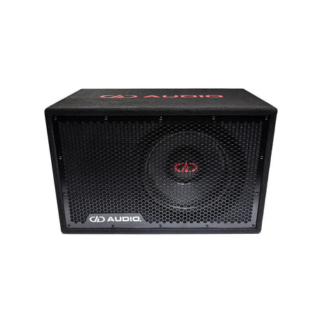 DD Audio LE-512.1a - 1Ohm, 30 cm žemų dažnių garsiakalbis dėžėje, 1200 W MAX - Garsiakalbis su apsaugine grotelėmis ir logotipu
