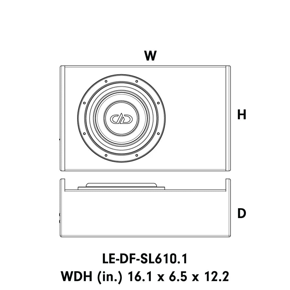 DD Audio LE-DF-SL610 - Brėžiniai su matmenimis ir logotipu