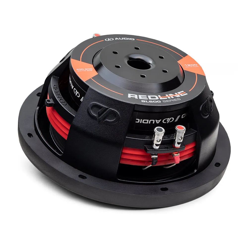 DD Audio LE-DF-SL610 - Garsiakalbio jungtys ir raudonos detalės