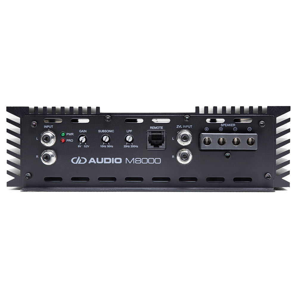 DD Audio M8000 - Galinė panelė su jungtimis ir valdymo elementais