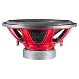 DD Audio RL-PSW15-D2 - Raudonas metalinis korpusas su ventiliacijos angomis