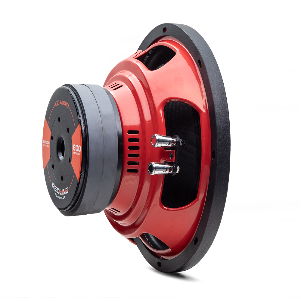 DD Audio RL-SW10-D4 - Galinė dalis su jungtimis ir specifikacijomis