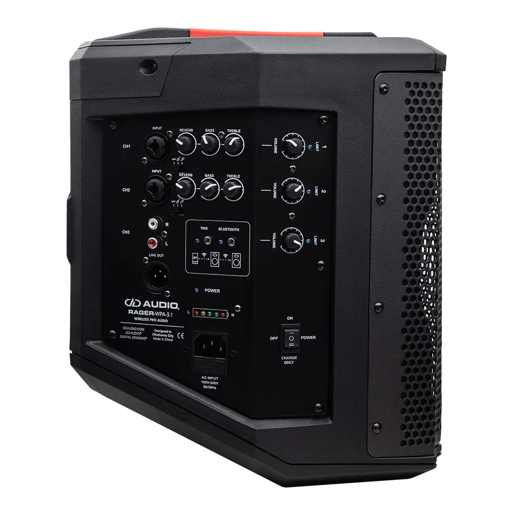 DD Audio Rager WPA-3.1 - Galinė panelė su jungtimis ir valdikliais