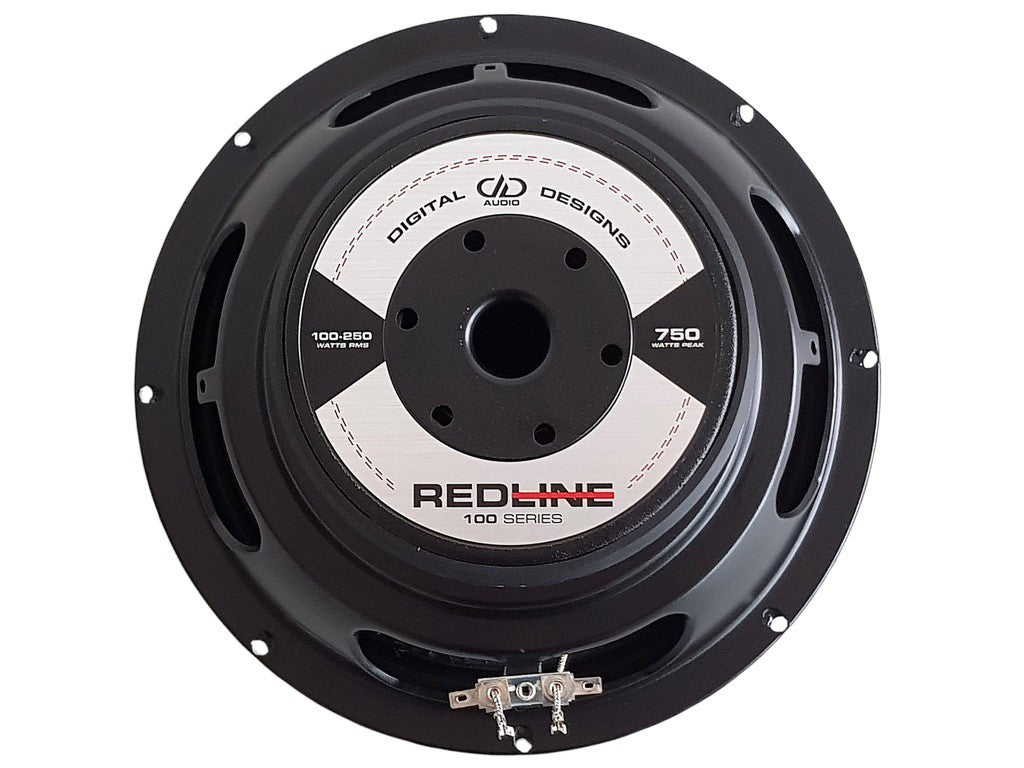 DD Audio Redline 110 S4 - Garsiakalbio galinė pusė su specifikacijomis