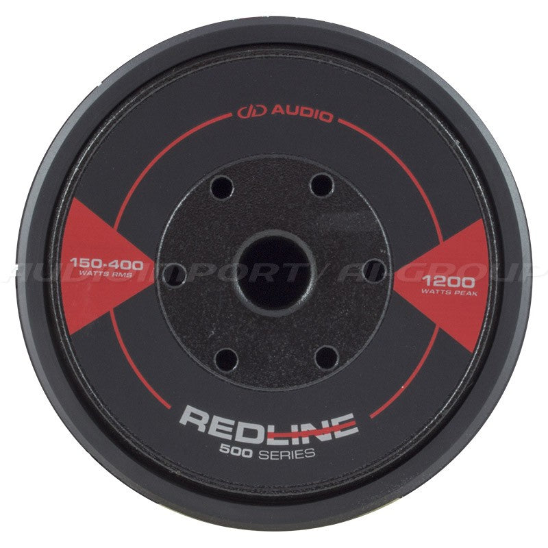 DD Audio Redline 508d D2 - Priekinė panelė su raudonais akcentais ir užrašais