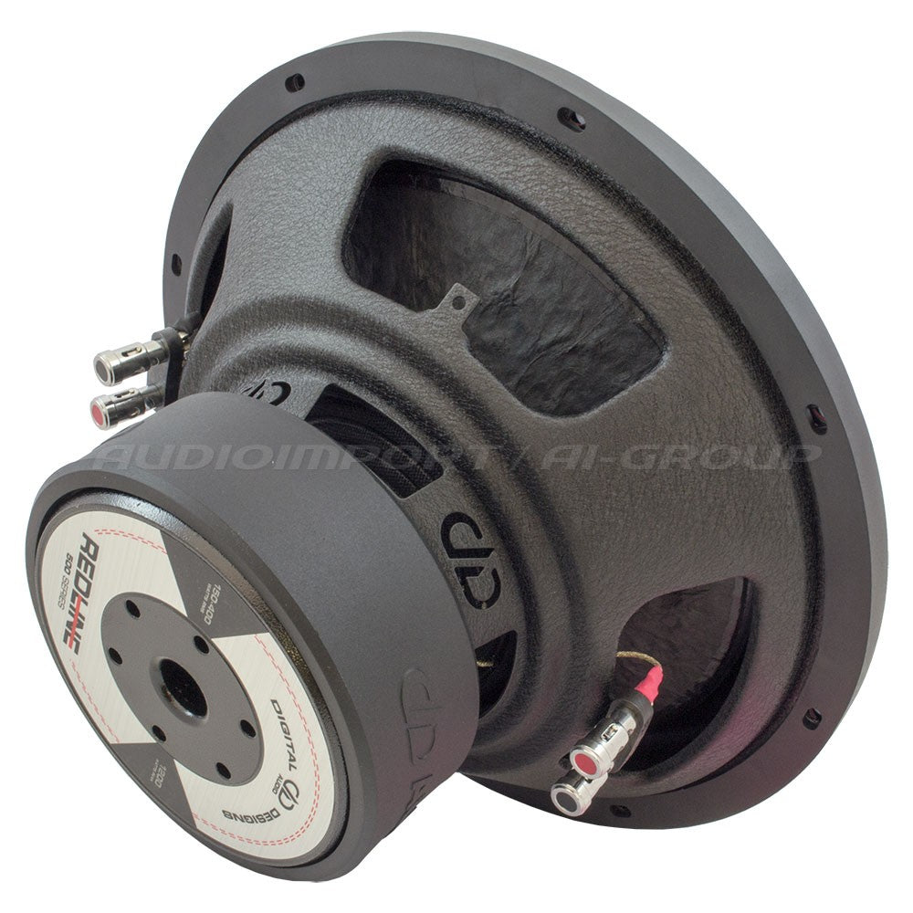 DD Audio Redline 512d D4 - šoninis vaizdas su jungtimis
