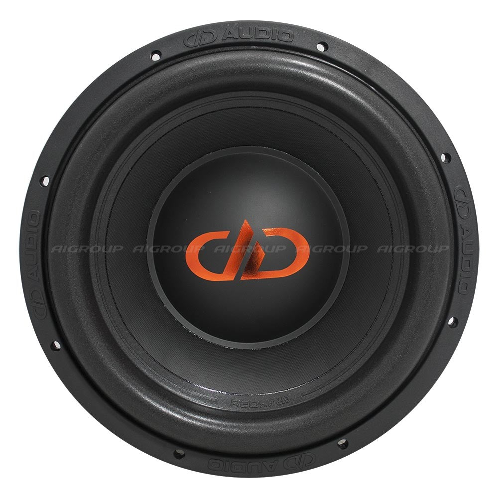 DD Audio Redline 812d D1 - Oranžinis logotipas ir užrašas "REDLINE