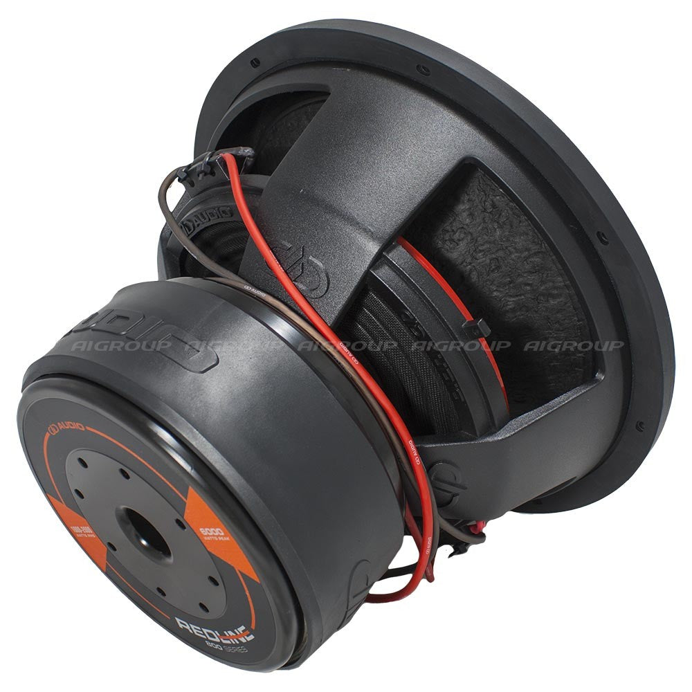 DD Audio Redline 815d D2 - Galinė dalis su laidais ir logotipais