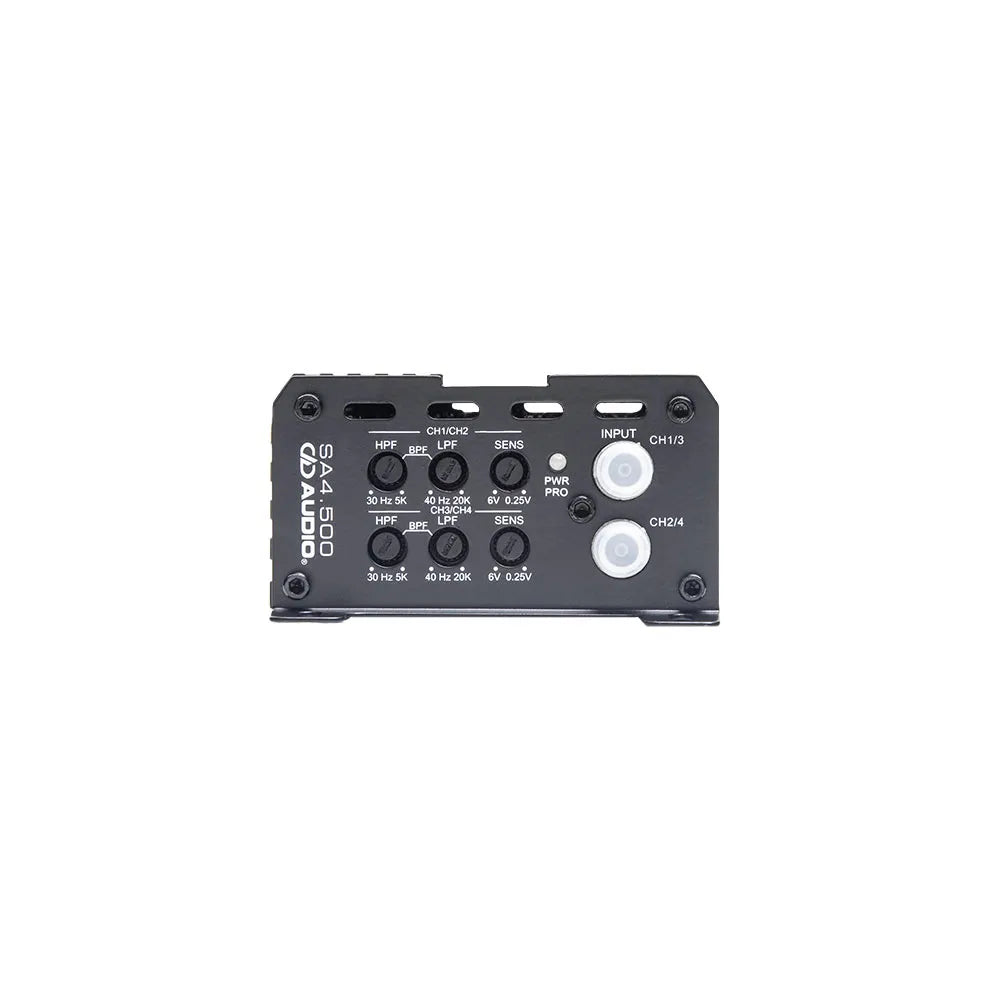 DD Audio SA4.500 - galinė panelė su jungtimis ir valdymo elementais