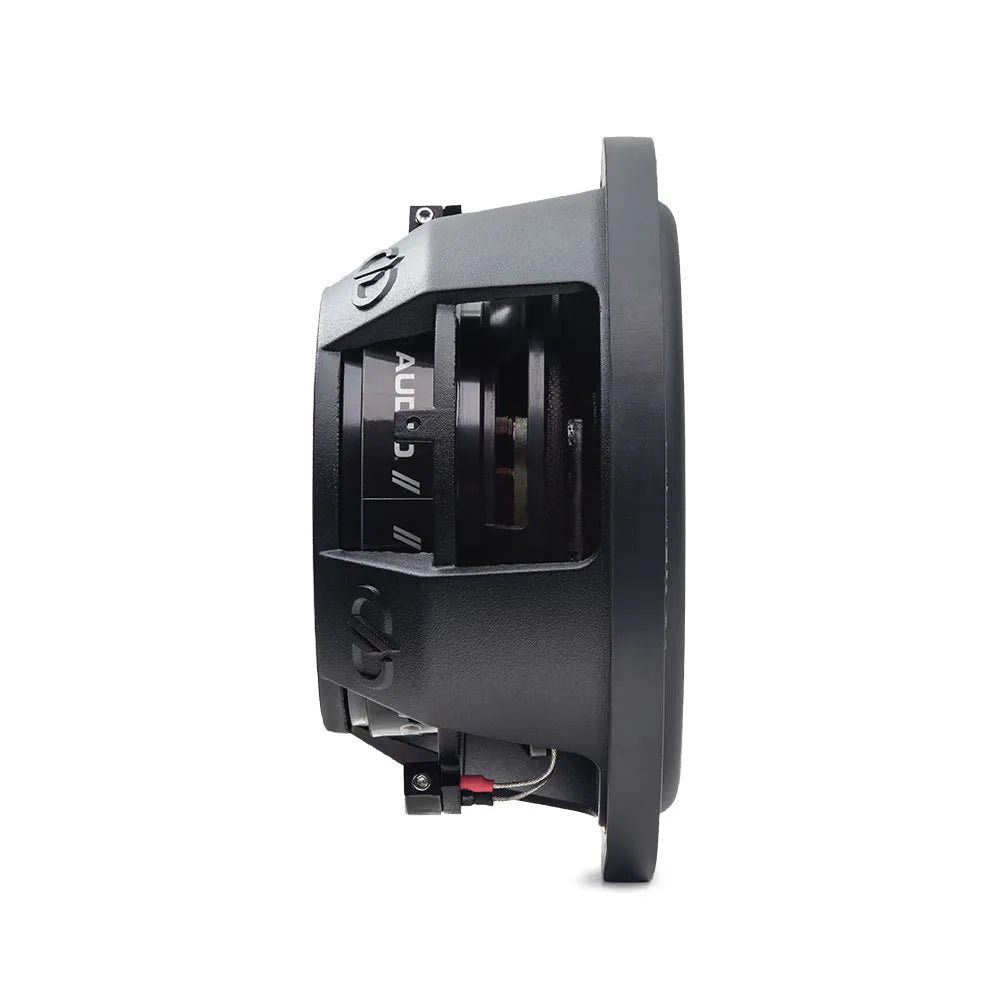 DD Audio SL608-D2 - Šoninis vaizdas su jungtimi ir logotipu