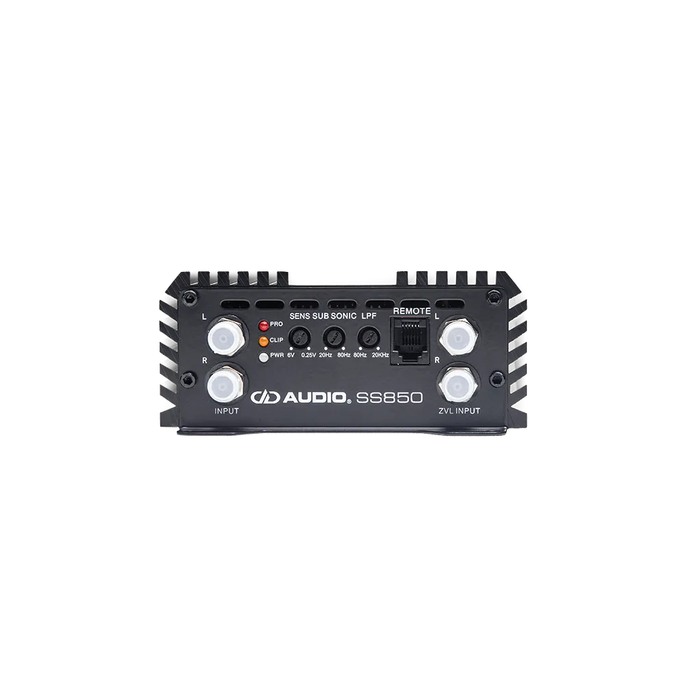 DD Audio SS850 - galinė panelė su jungtimis ir valdymo elementais