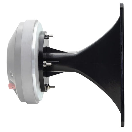 DD Audio VO-CT8x8 Horn - Šoninis vaizdas su ragu ir tvirtinimo detalėmis