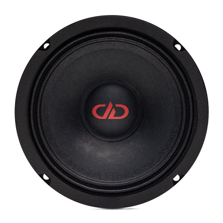 DD Audio VO-M6.5b-S2 - juodas garsiakalbis su raudonu logotipu
