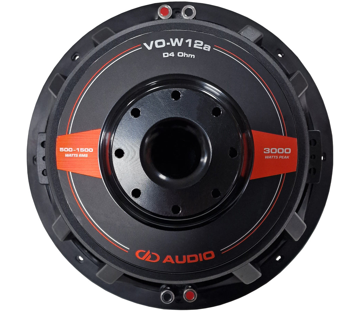 DD Audio VO-W12a-D4 - Garsiakalbio priekinė dalis su galios specifikacijomis