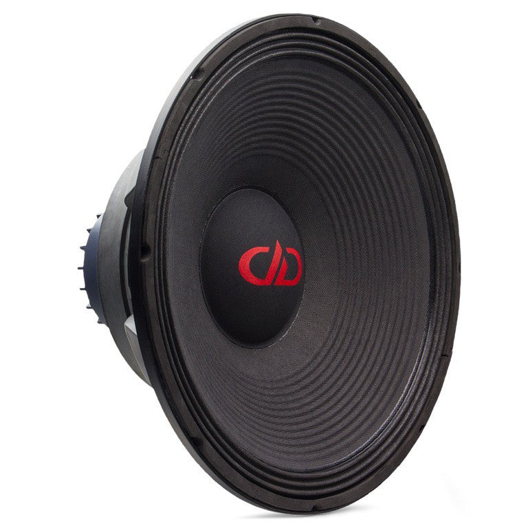 DD Audio VO-W15-S4 - Šoninis vaizdas su raudonu logotipu
