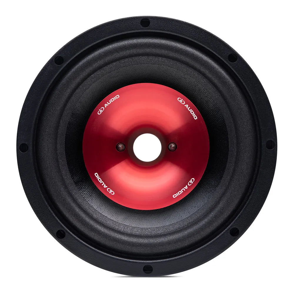 DD Audio VO-W508-S4 - Raudonas metalinis dangtelis su logotipu
