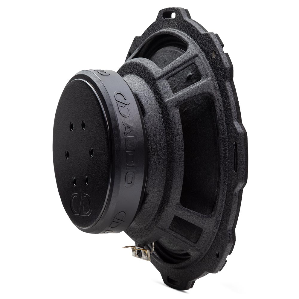 DD Audio VOM8a-S4 Midrange PAIR - Garsiakalbio magnetas su logotipu ir tvirtinimo detalės