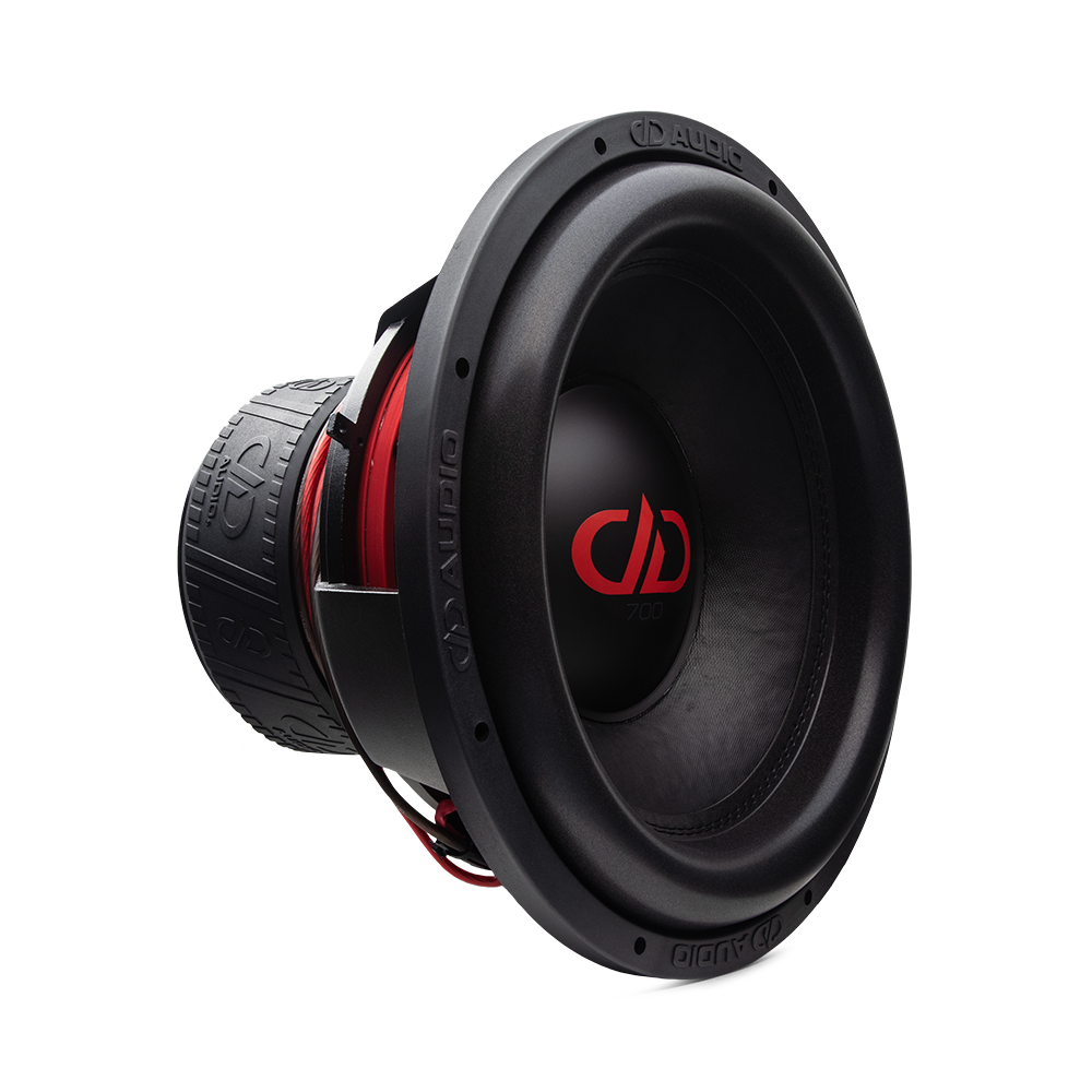 DD audio 718f-D4 - Garsiakalbio šoninis vaizdas su raudonais laidais