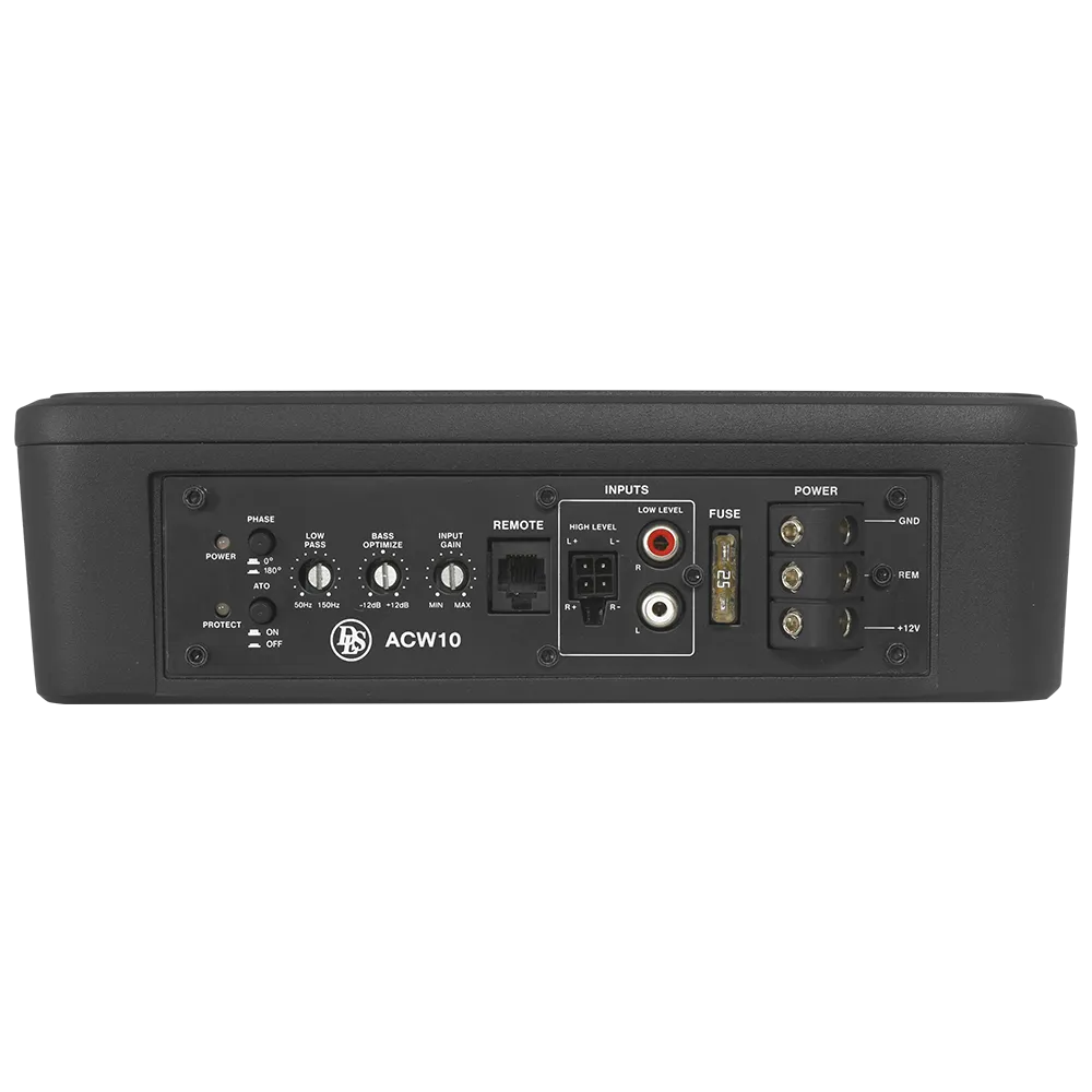 DLS ACW10, aktyvi žemų dažnių kolonėlė automobiliui 450W