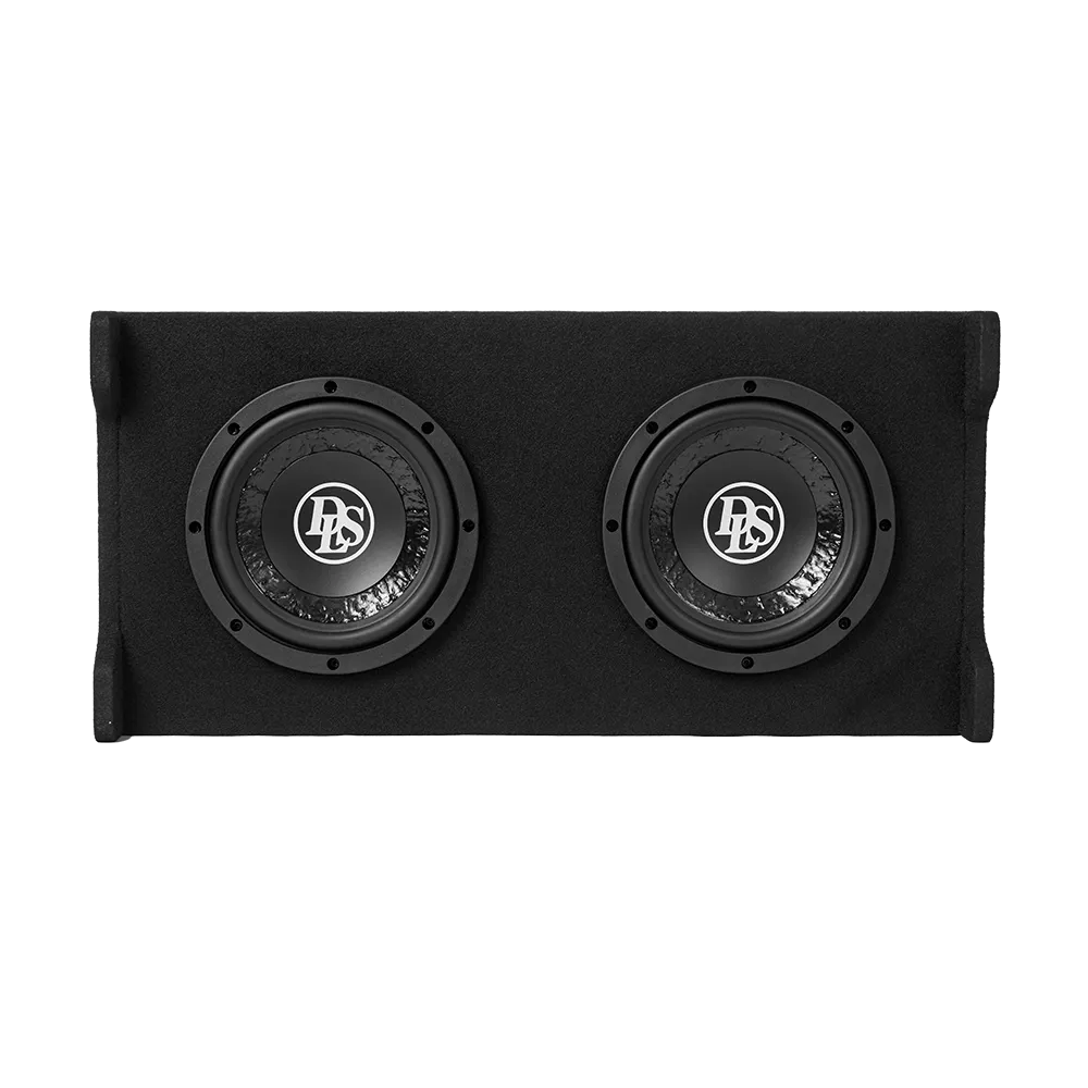 DLS PESB28, kompaktiška dviguba 8 colių subwooferių dėžė