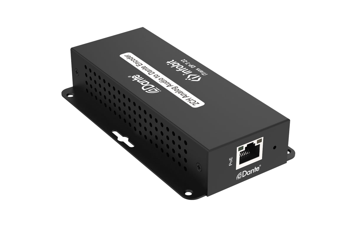 iTrans DP-T-22 Dante 2CH analoginio garso koduoklis su PoE