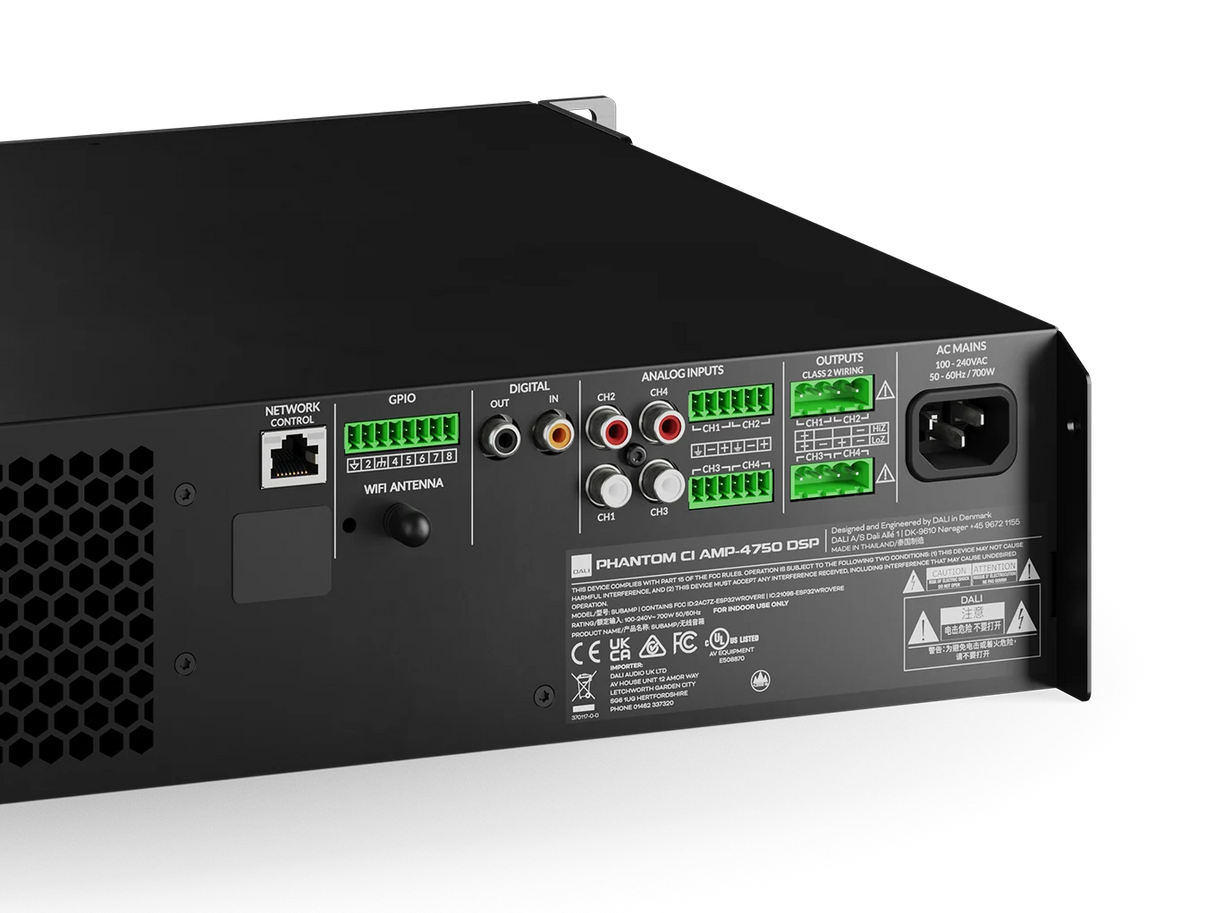 Dali PHANTOM CI AMP-4750 DSP, integruotas instaliacinis stiprintuvas - Įmontuotas Wi-Fi antenos jungiklis