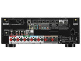 Denon AVR-X2700H DAB, AV imtuvas - stiprintuvas - galinė panelė su daugybe jungčių ir laidų prijungimo vietų